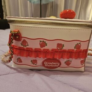 Strawberry Shortcake Cake Slice Figural Crossbody Bag